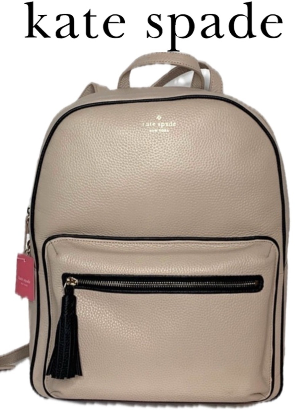 Kate Spade Aveline BackPack Book Bag Beige Black